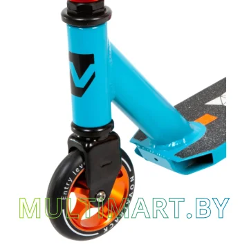 Самокат Novatrack Wolf  EL Alloy 110A.WOLF.BBL21 (синий/оранжевый. 2021) картинка 4